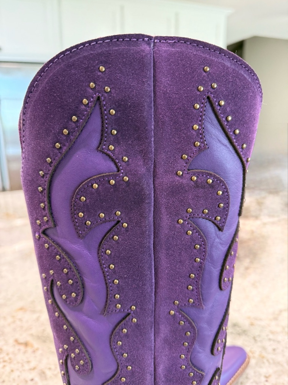 Dingo Gorgeous Purple Suede & Leather Western Cowboy Boots "NEW" - Picture 9 of 15
